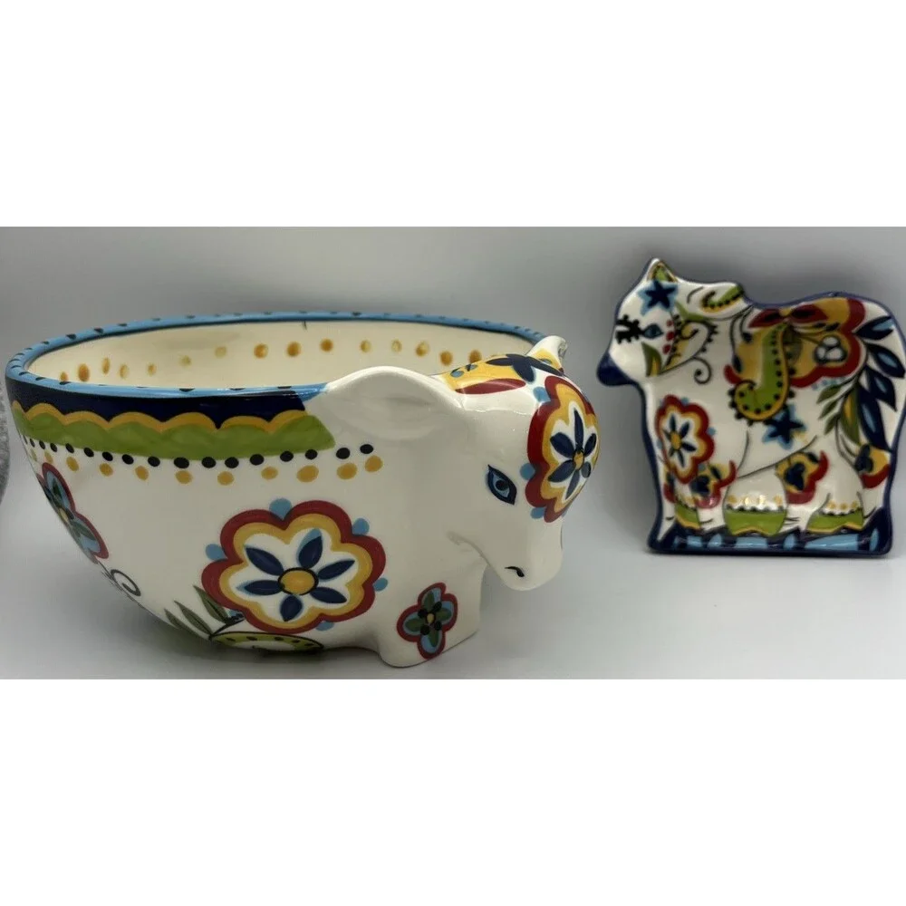 Espana Lifestyle Tabletops “Bocca” Cow Sauce / relish Dish & Bowl Cottage Farm